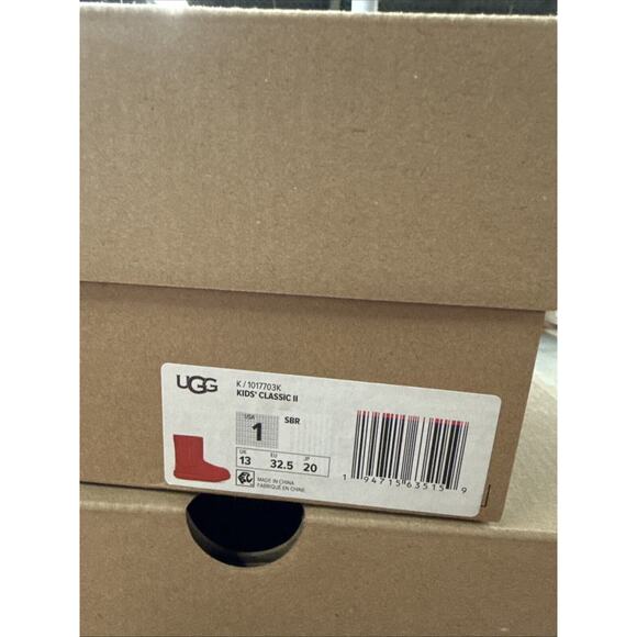 UGG Kids Classic Short 2 Raspberry Sorbet Boots Youth Size 1 K/1017703K - Picture 6 of 6